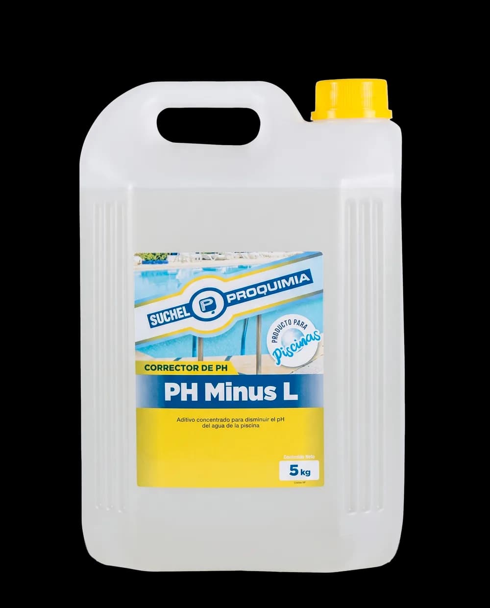 Envase de PH Minus L, reductor de pH para piscinas de Suchel-Proquimia.
