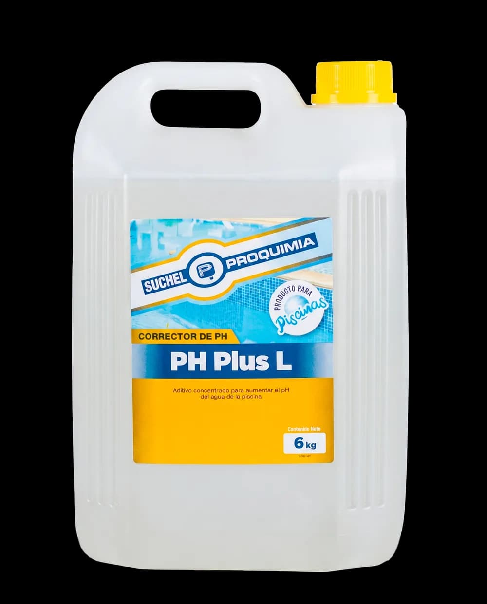 Envase de PH Plus L, elevador de pH para piscinas de Suchel-Proquimia.